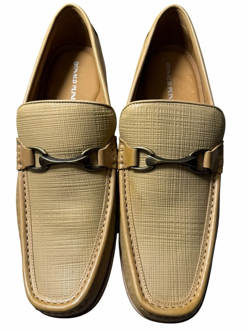 Donald Pliner Ted Loafer tan and golf hardware size 13M NEW